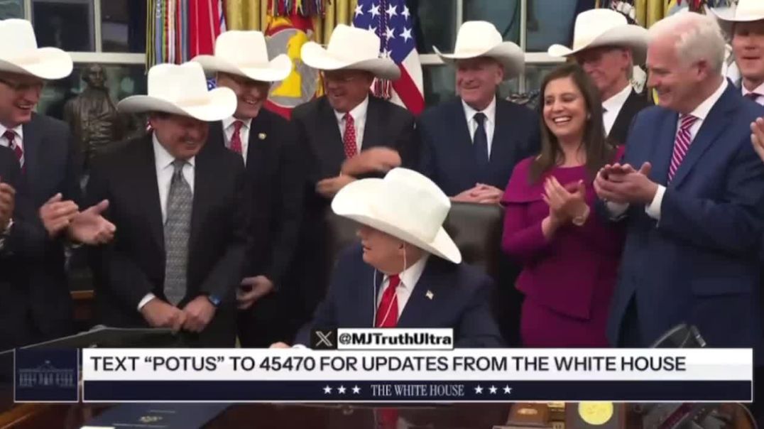 white Hats In control, how much more louder can they scream it to ya'll?  President Trump puts on a Cowboy Hat 🤠