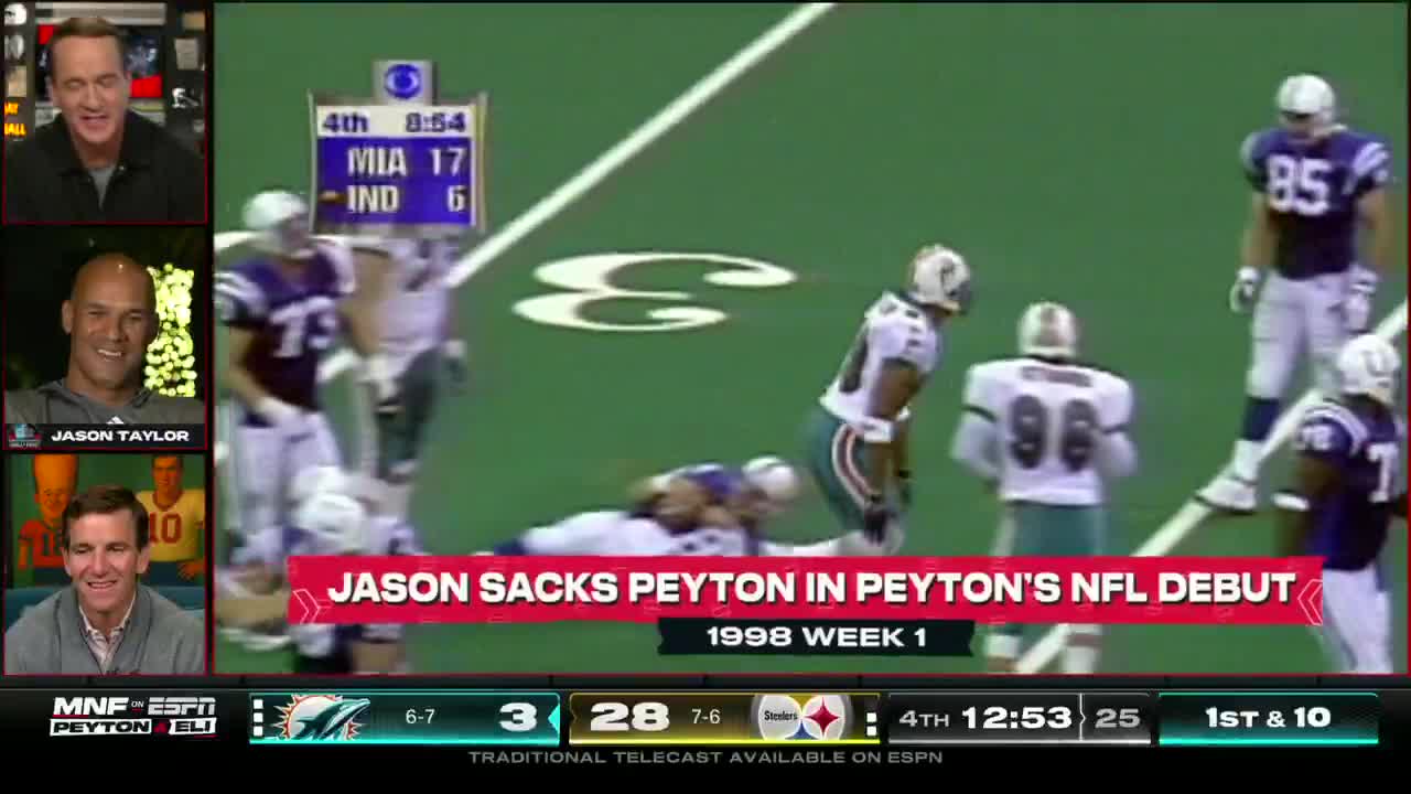 Peyton and Eli pulled out the receipts with Jason Taylor on the Manni...