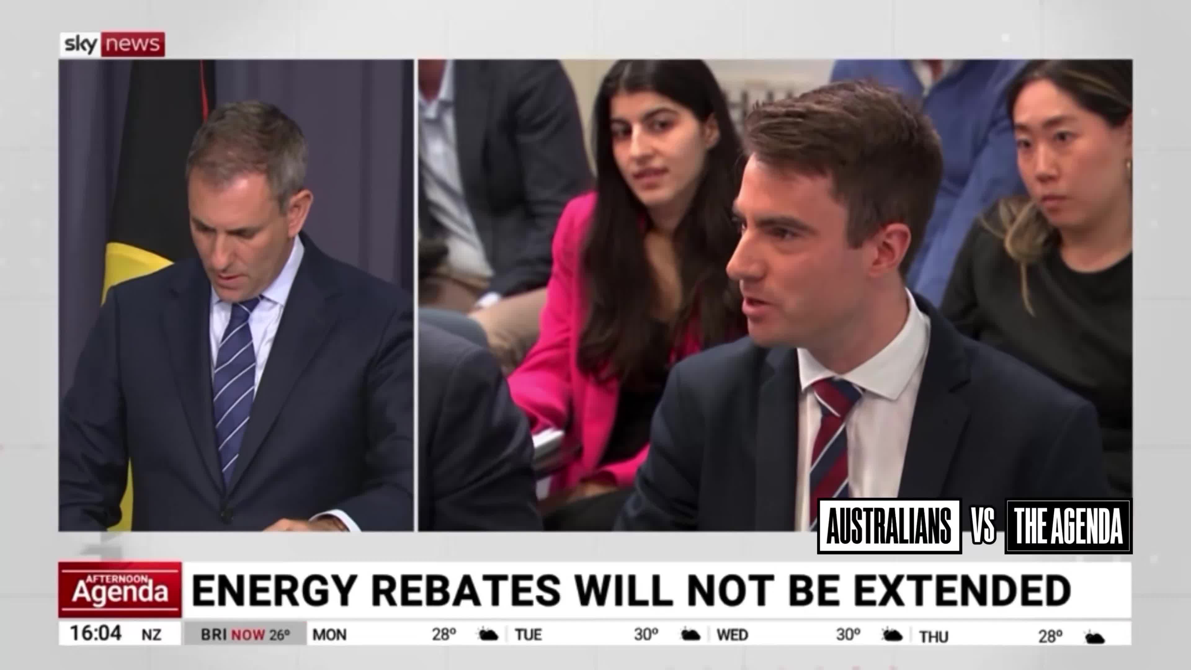 Treasurer Jim Chalmers has stormed out of a press conference after announcing the end of energy bill relief and then facing questions about Anika Wells and her lavish use of taxpayer funds.