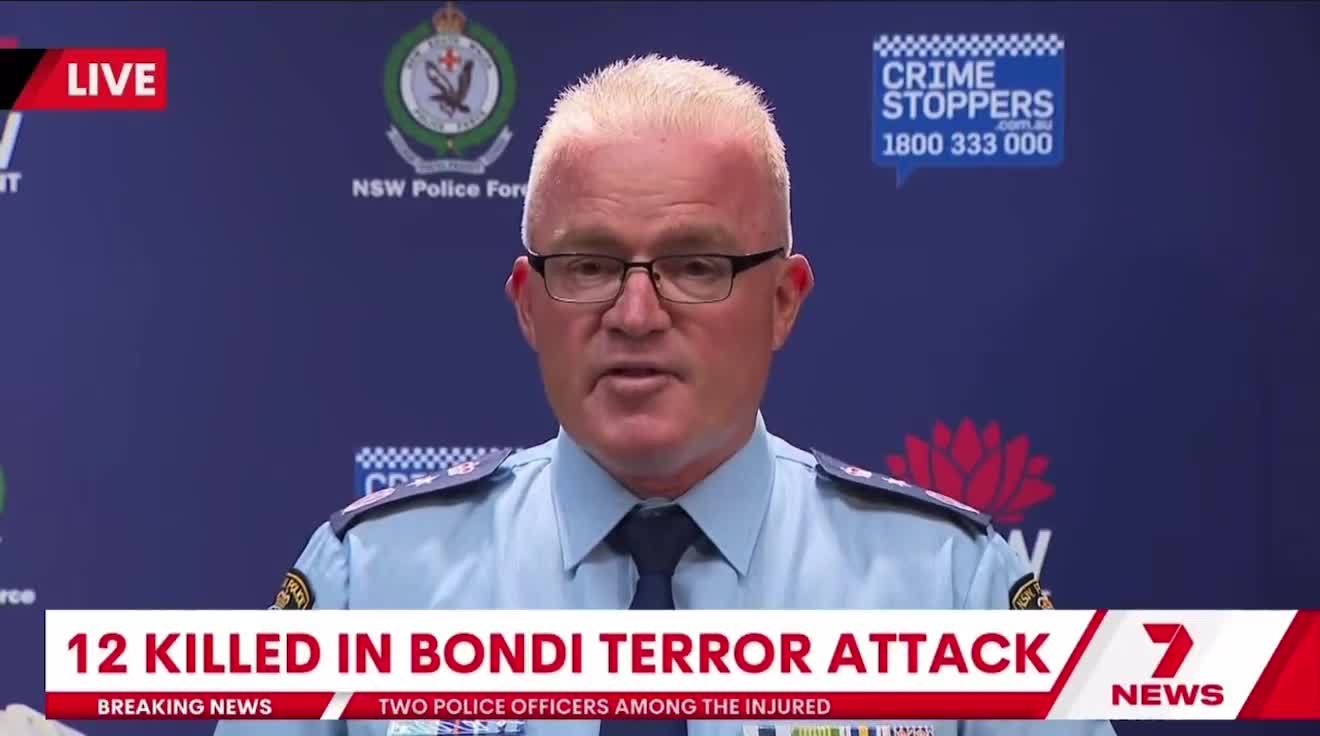 NSW Police Commissioner Mal Lanyon provides an update after 12 people...