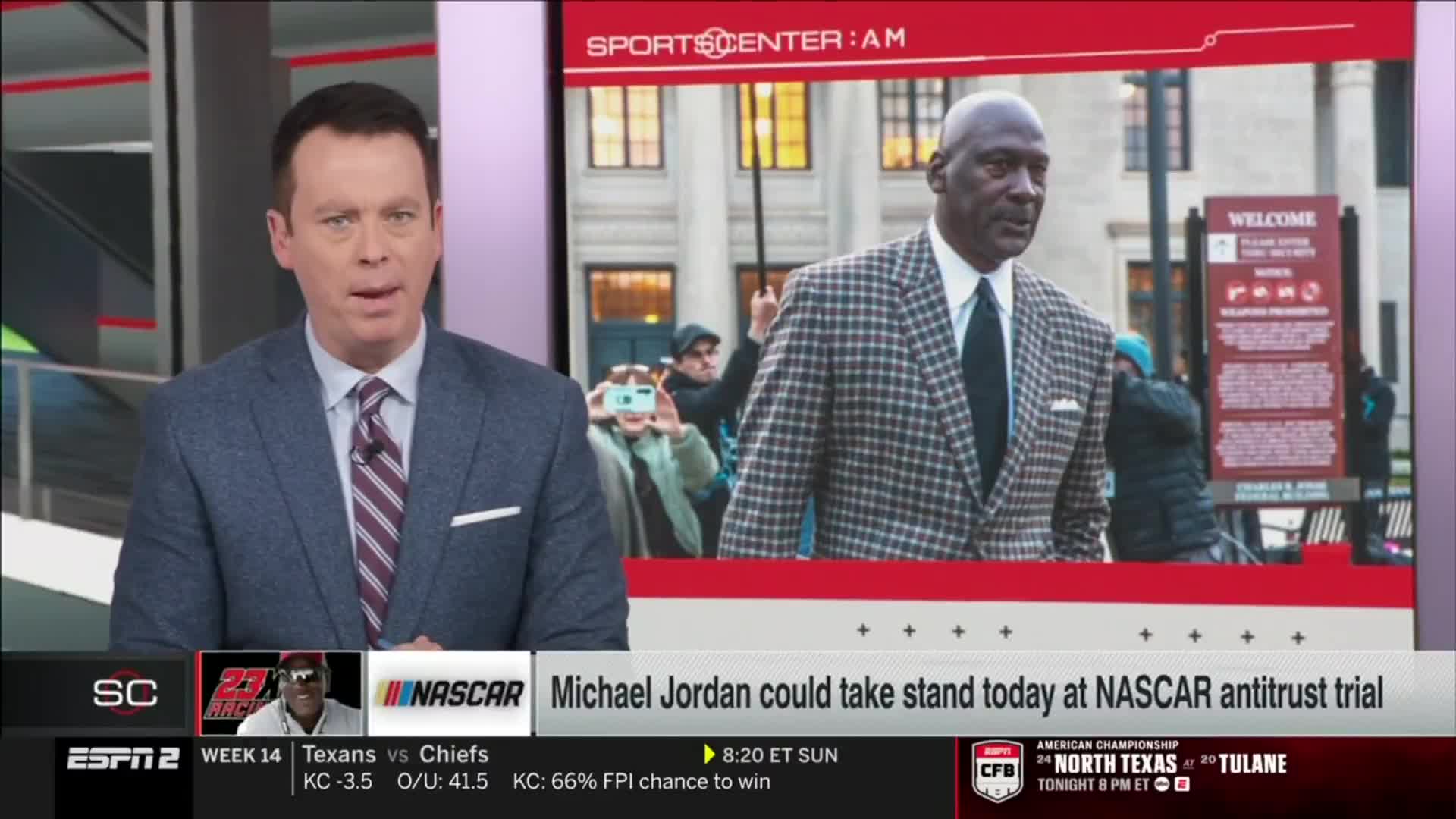 Michael Jordan could take the stand today in the ongoing antitrust lawsuit between his team, 23XI, Front Row Motorsports and NASCAR.  @ESPNMcGee explains what's at stake in the sport 👇