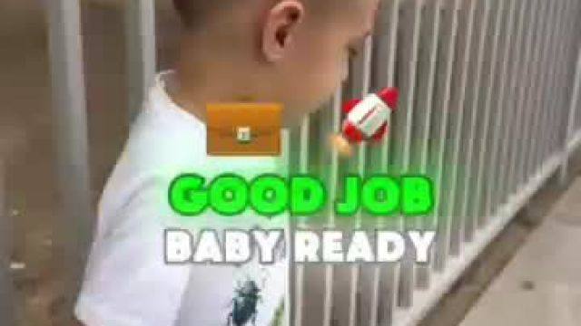 Little kid is fully prepared for his first day of kindergarten