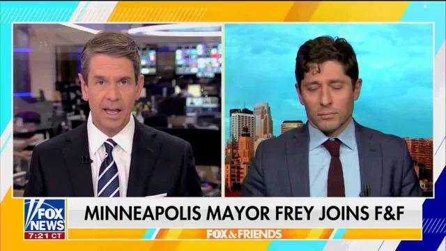 HOST: You are aware that it is a federal crime to interfere with operations or assault officers. We see protesters throwing rocks, hitting cars, and interfering.  FREY: "...They are going to stand up for their neighbors."