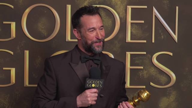 THE PITT star Noah Wyle talks winning his first award at the #GoldenGlobes
