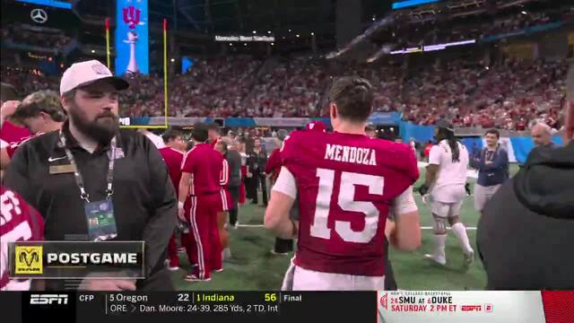 Fernando Mendoza running from a studio show to the award stage 😂 He's a busy man 😅