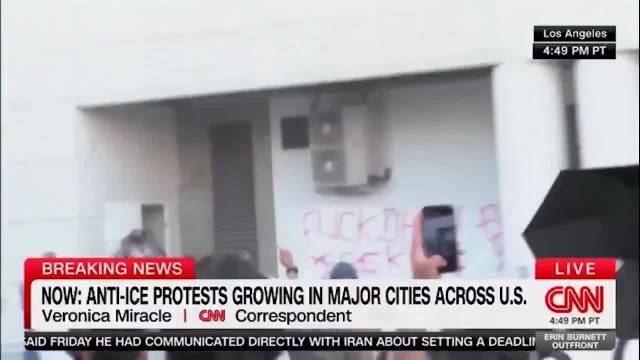 CNN actually shows anti-ICE color revolution goons surrounding and physically attacking a lone ICE agent protecting the federal building in Los Angeles. “Protesters have overtaken this and there's no police!” In the past year I have seen raw citizen video of events like this