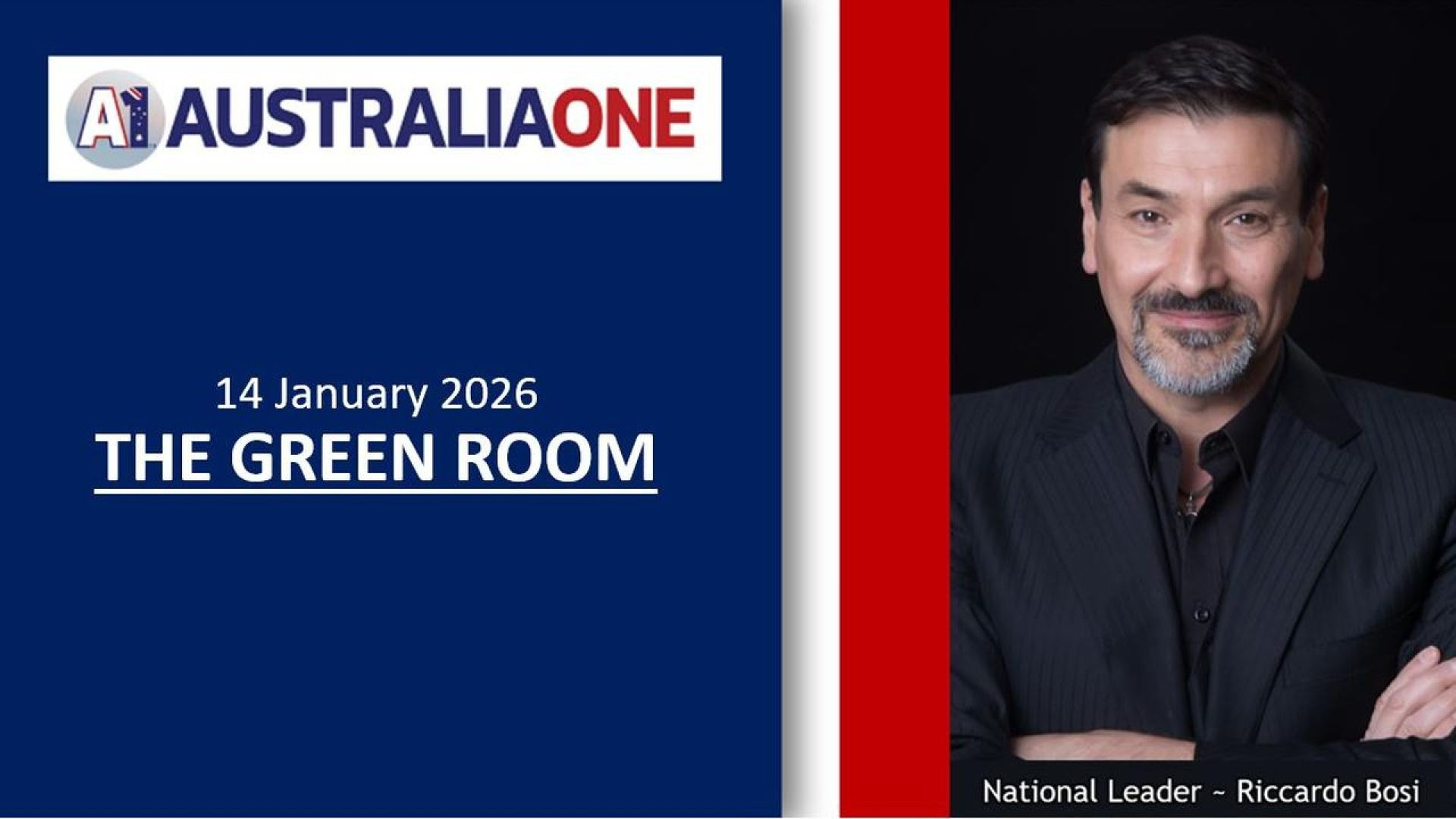 AustraliaOne Party - Green Room (14 January 2026, 8:00pm AEDT)