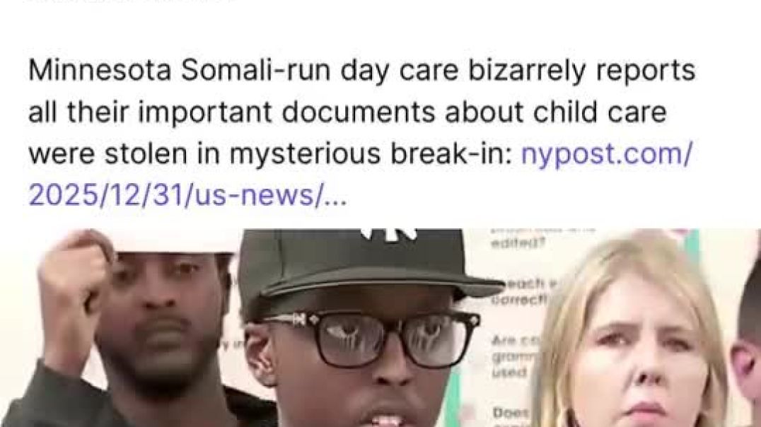 JUST IN: President Trump is CALLING OUT the Somali daycare in Minnesota bizarrely claiming their "important documents" were stolen in an over night break-in
