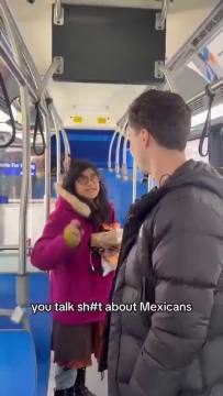 🇺🇸 WILD ANTIFA AGITATOR PEPPER SPRAYS ALX ON BUS: 