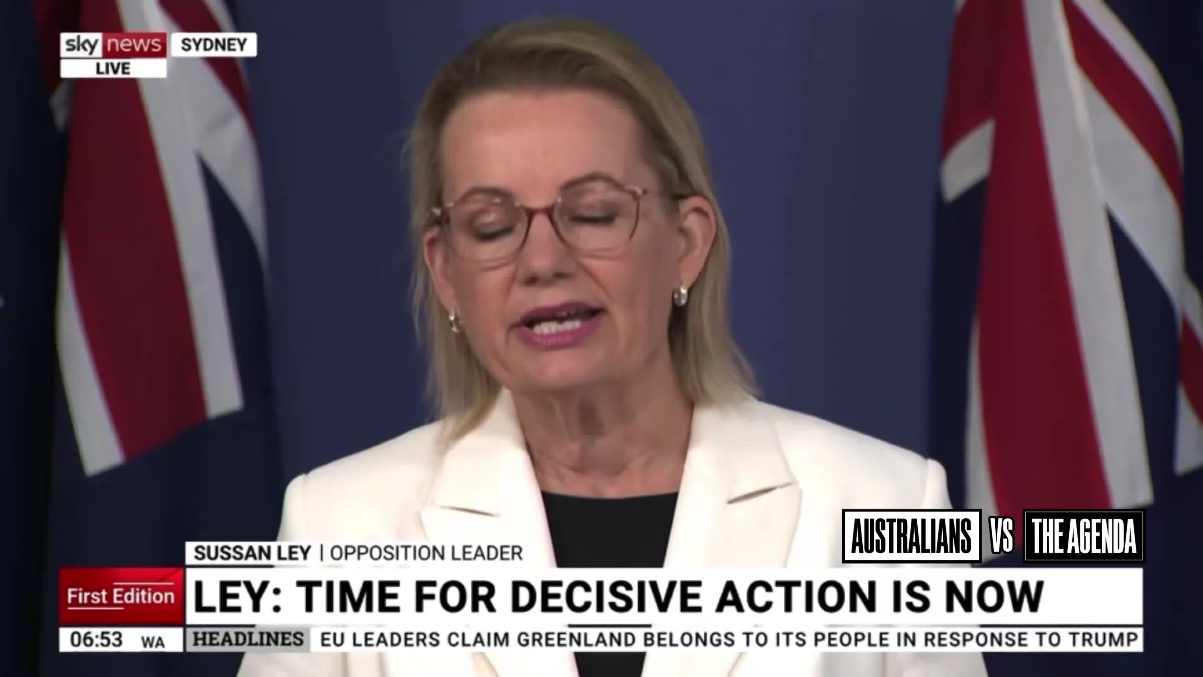 Opposition Leader Sussan Ley says the terms of reference for a potential federal Royal Commission must include radical Islam and far-left Neo-Nazi extremism, before struggling to clearly define what she means by the ideologies she wants included.
