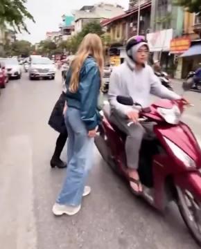 Crossing the street in Vietnam isn't for beginners