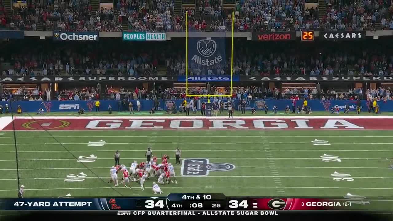 OLE MISS MAKES THE KICK WITH SIX SECONDS REMAINING 😱