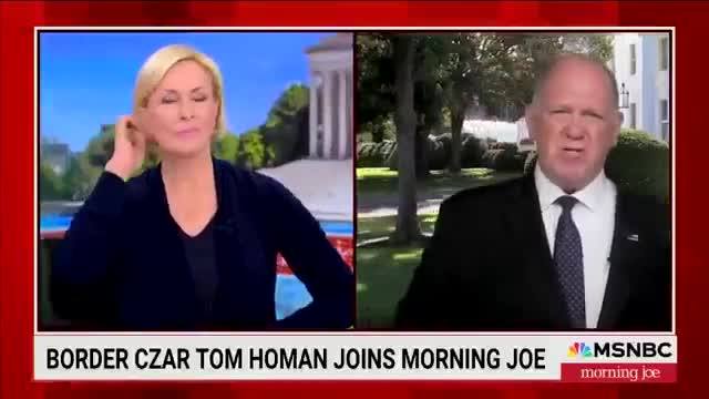 Tom Homan calls out Mika for claiming ICE disappears people. Your comments put ICE agents in danger. They're not disappearing anyone, they're just enforcing the law.  HOMAN: I see on the show this morning you have Governor Healey talking about ICE doing enforcement operations at