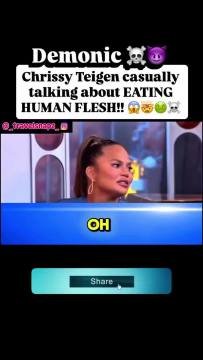 “If the person okayed it - I would eat a human” American model Chrissy Teigen who’s married to John Legend - has always said the quiet part out loud - she doesn’t even hide it ‼️