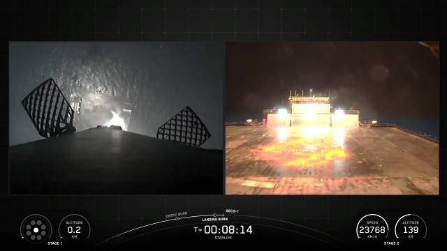 Falcon 9 lands on the Just Read the Instructions droneship off the coast of The Bahamas