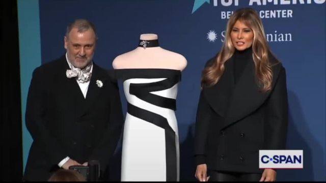 It’s official Melania Trump‘s inaugural gown is part of the Smithsonian.