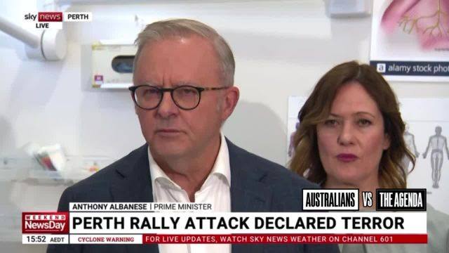Prime Minister Anthony Albanese has attempted to frame the failed bombing attack in Perth as being caused by the actions of white nationalists, far right extremism and sovereign citizens.