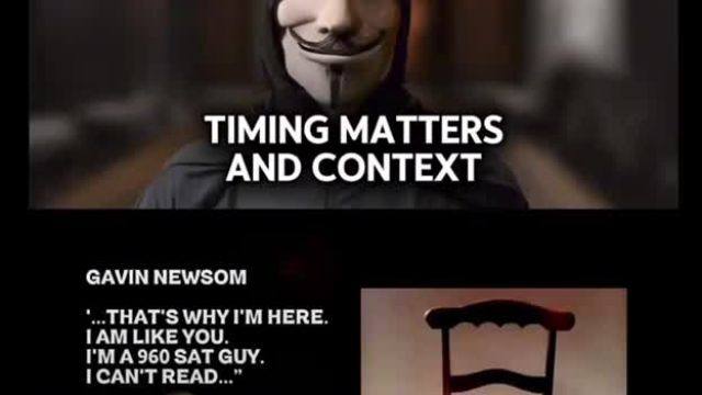 Anonymous: Gavin Newsom says he’s a “960 SAT guy,” struggles with dyslexia, and “can’t read” prepared speeches — telling what was reported to be a largely Black audience, “I’m like you.”