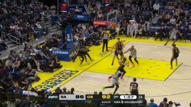 Draymond's defense on Wemby 🔥 4Q of Spurs-Warriors now on ESPN and the ESPN App!