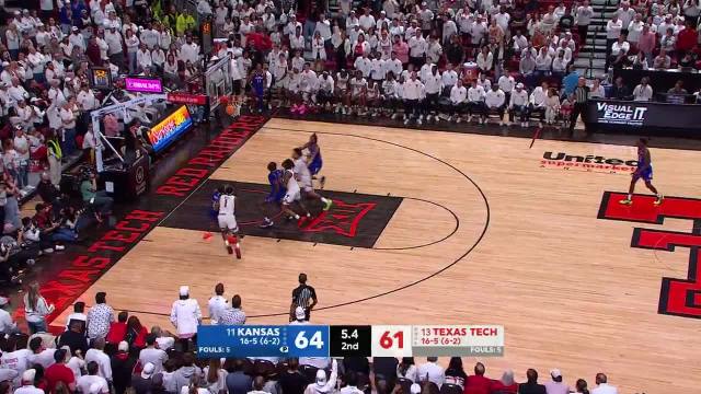 NO. 11 KANSAS KNOCKS OFF NO. 13 TEXAS TECH 🔥 The Jayhawks with back-to-back Top 25 wins 😮‍💨