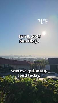 🇺🇸 Meanwhile today over California “It’s super loud this morning (US National Anthem) so I’m going to let you guys listen” The Sun looks White again through the man-made mist.
