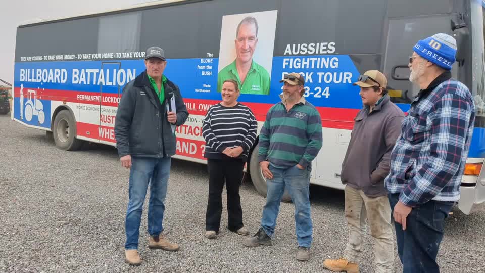 Farmer Wade interviews Farming Family at the Rosebery East in the Victorian Mallee- Billboard Battalion  13/6/2025